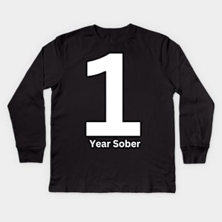 1 Year Sober Kids Long Sleeve T-Shirt